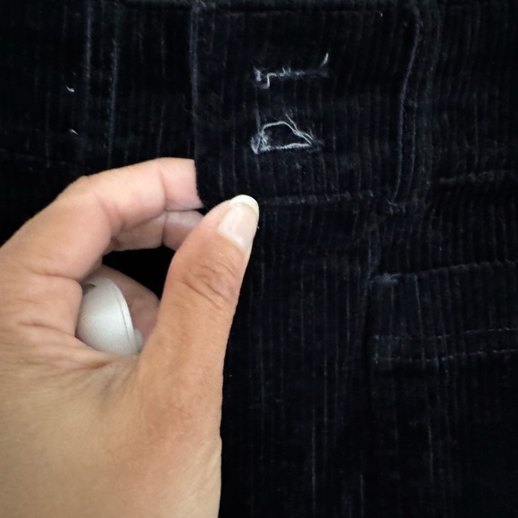 Faherty Women’s Phoebe Corduroy Wide Leg Pants Black 27 waist patch pocket - Picture 14 of 16